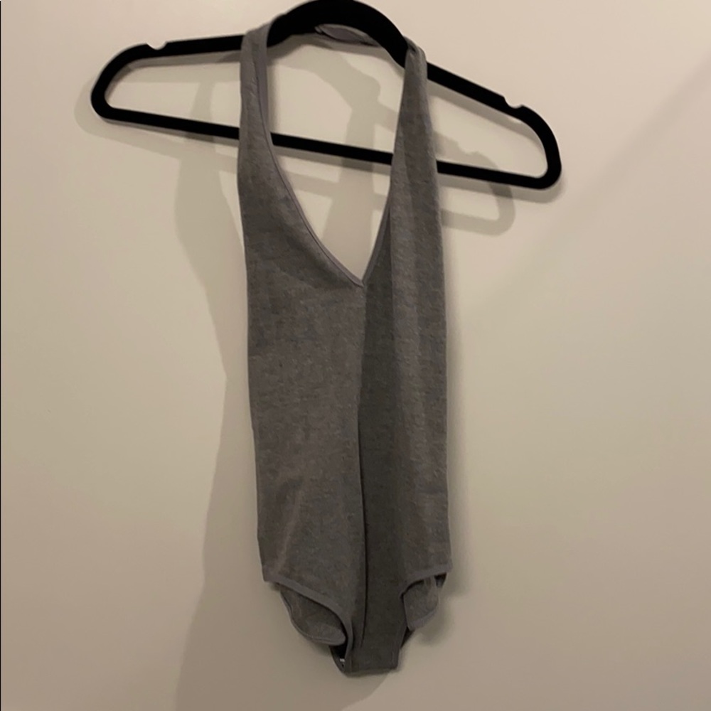 American Apparel grey halter body suit